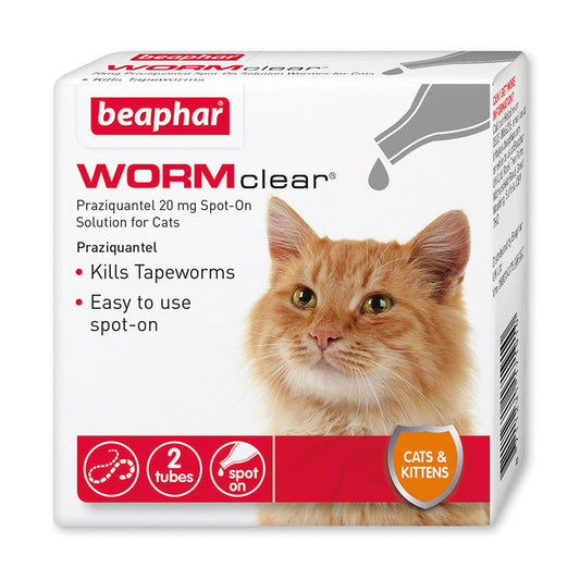 Beaphar Wormclear Spot On Wormer For Cats 2 Pipette